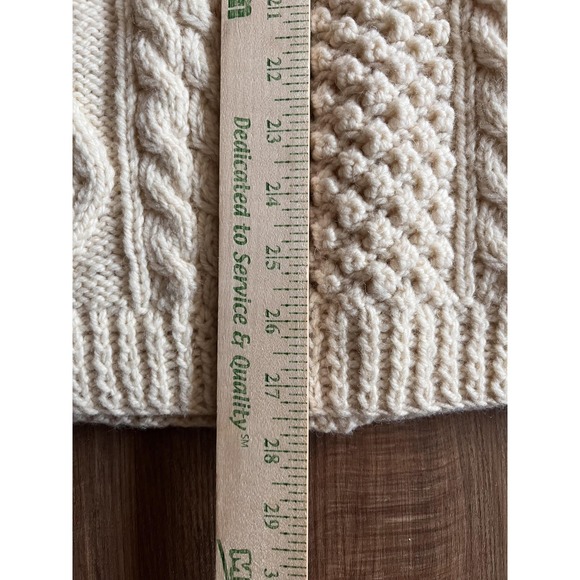 Women’s Cream Cable Knit Cardigan Sweater - Picture 5 of 6